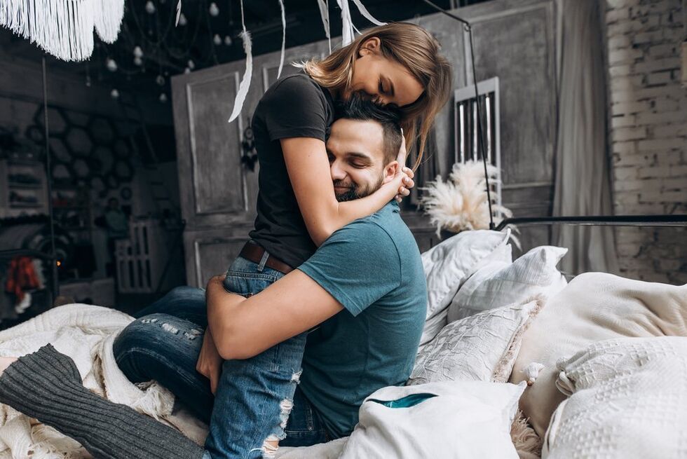 woman hugs man who increased potency