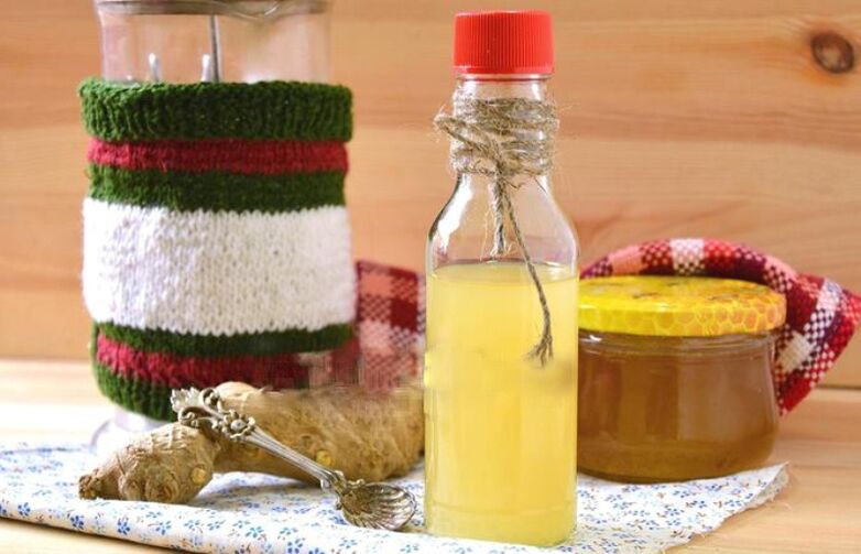ginger tincture with lemon and honey for strength