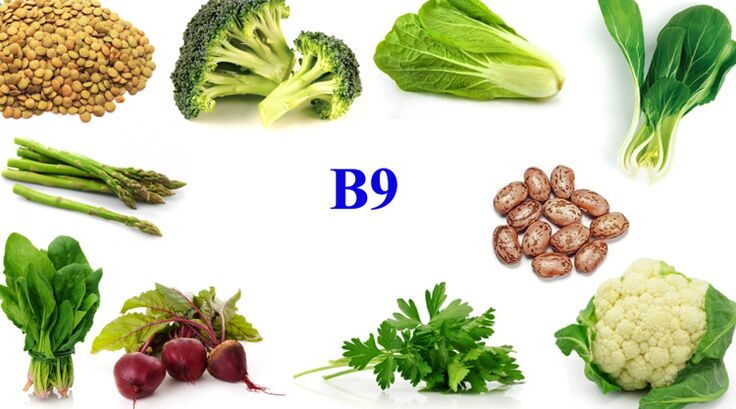 vitamin B9 in products to potency